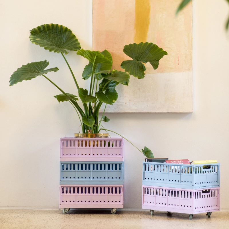 CAISSE DE RANGEMENT PLIANTE - L - LILA – Image 2