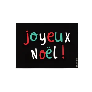 Carte postale "JOYEUX NOEL TYPO" BLACK