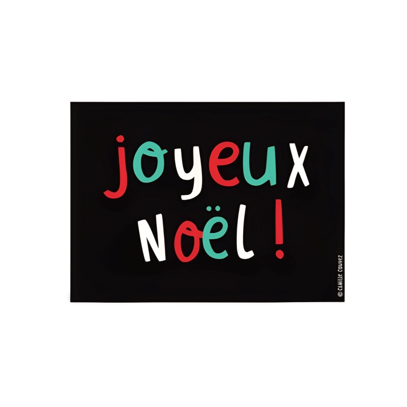 Carte postale "JOYEUX NOEL TYPO" BLACK