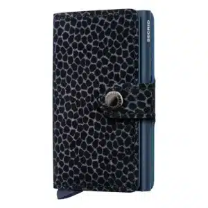 PORTE-CARTES CUIR DE VACHETTE - GIRAFFINA BLEU - MINIWALLET
