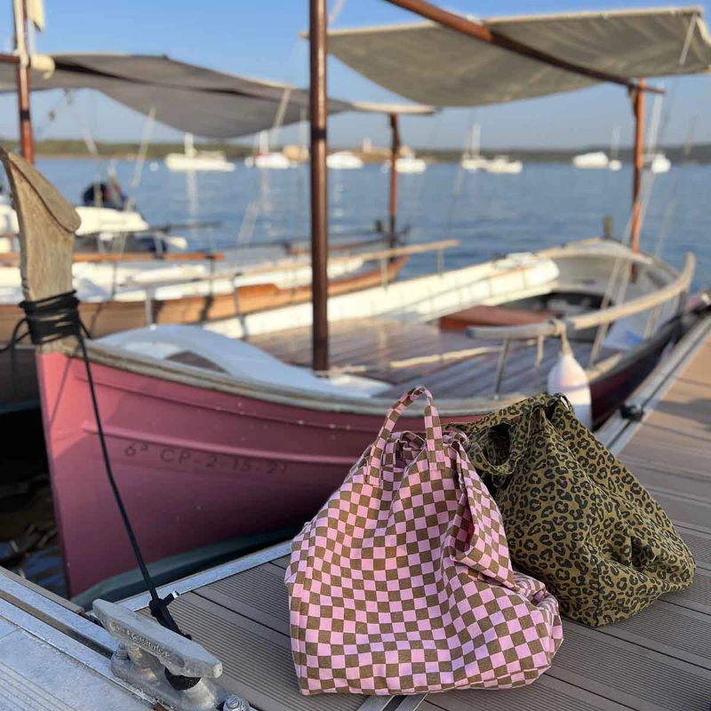 SAC ELISA - DAMIER FRAISE / CARAMEL – Image 3