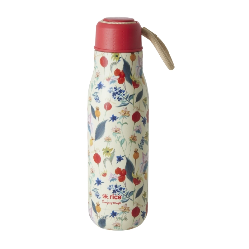 GOURDE INOX - WINTER ROSEBUDS PRINT - MULTICOLOREE