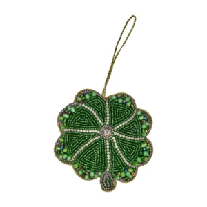TREFLE PERLE DECORATION DE NOEL - VERT