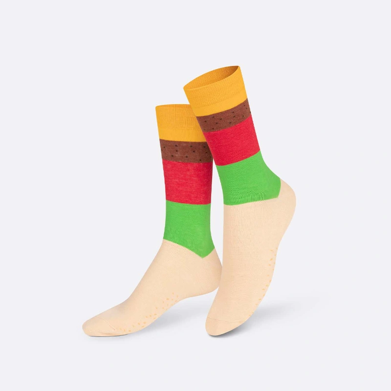 chaussettes cheeseburger legs gb 72 eat my socks maison volumes lille