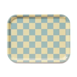 plateau rectangulaire carreaux mousse de mer checker blu kat 1