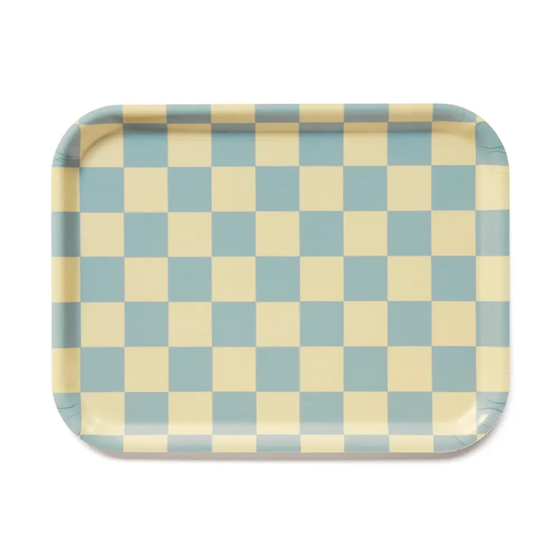 plateau rectangulaire carreaux mousse de mer checker blu kat 1