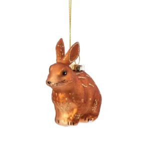 decoration noel woodland bunny shaped bauble