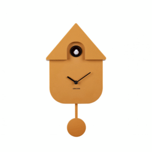 horloge coucou modern cuckoo jaune ocre