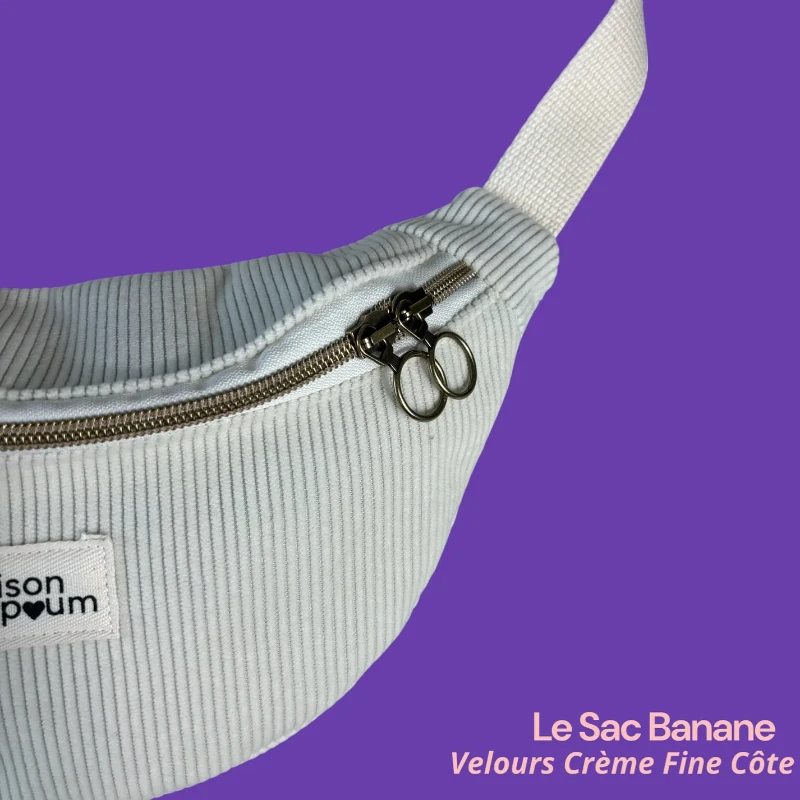 sac banane velours crème 2