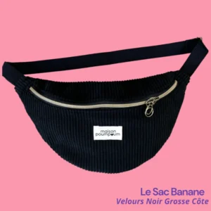 sac banane velours noir 1