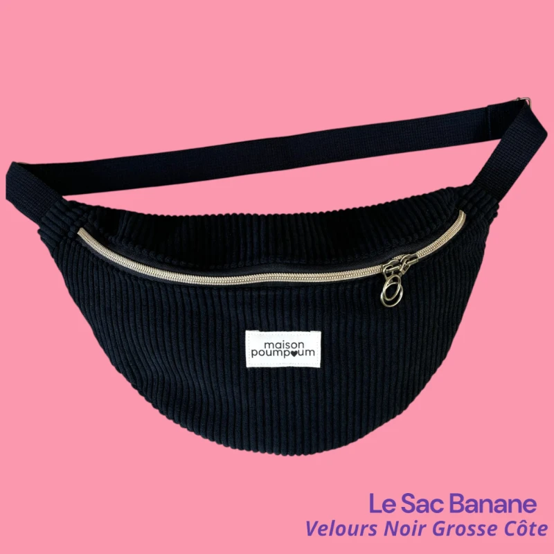 sac banane velours noir 1