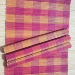 lot set de table modo family vichy rose jaune maison volumes