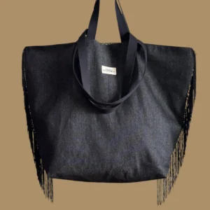 maxi totebag jean noir frangesmaison poumpoum maison volumes saint andré lez lille