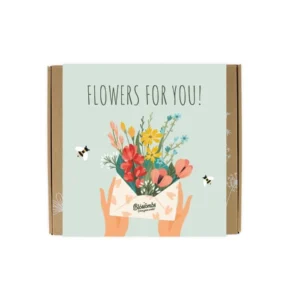sac cadeau en jute 8 bombes À fleurs