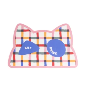 tapis absorbant raye gamelle chat striped absorbent mat for cat bowl