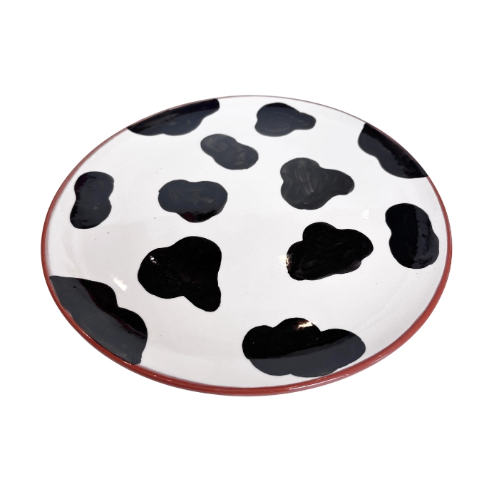 assiette 27cm 2 motifs peau de vache cdo