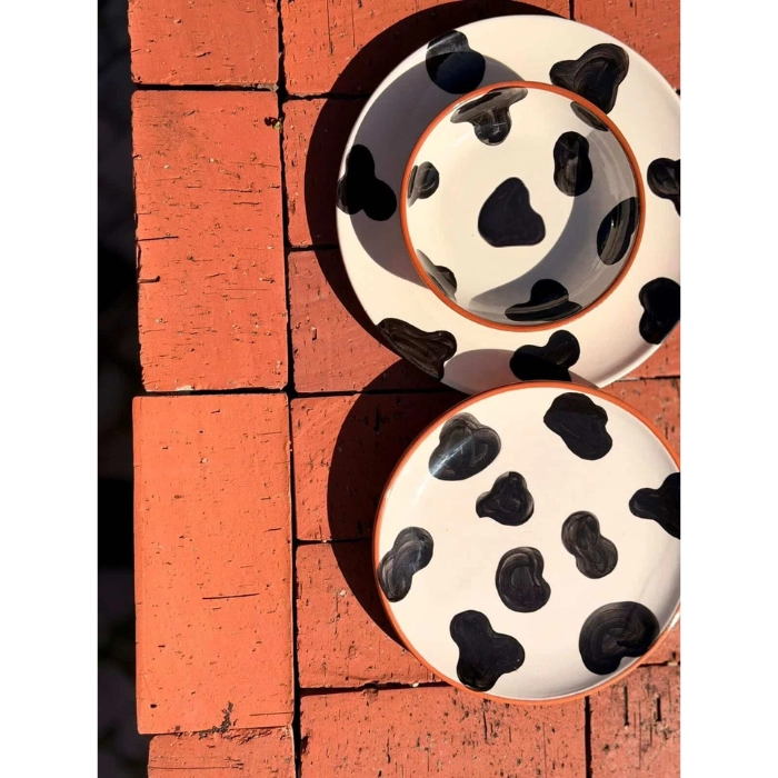 assiettes bol motifs peau de vache cdo