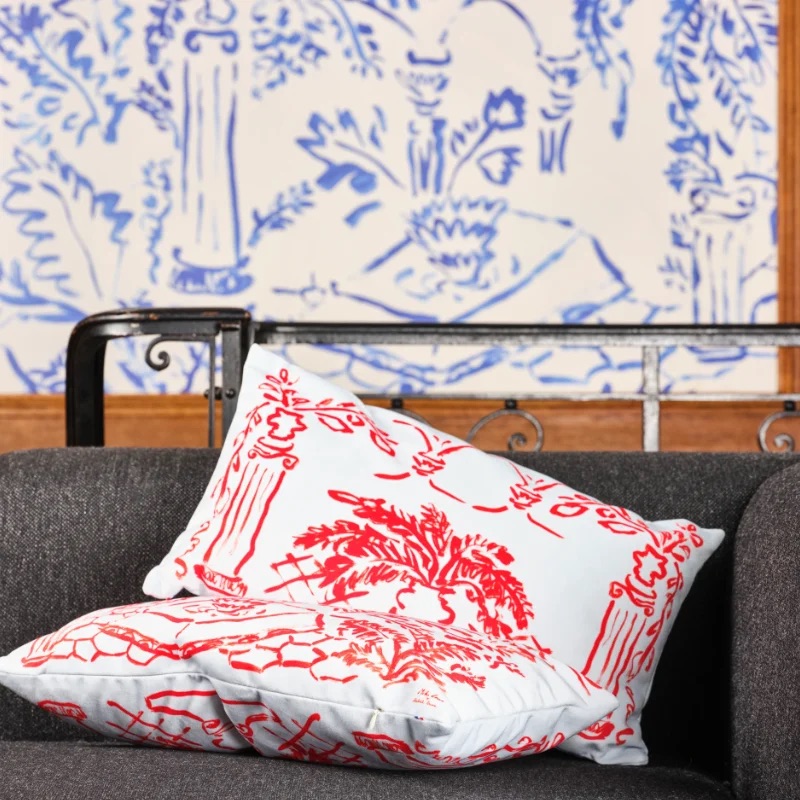 coussin babel brune s blue era rouge 3