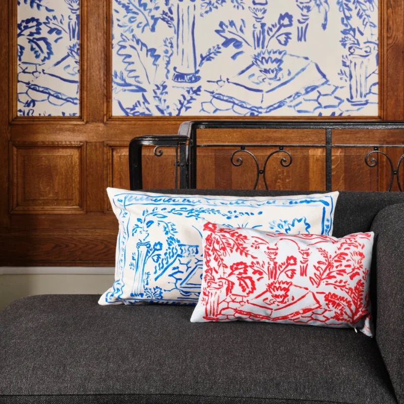 coussin babel brune s blue era rouge 4