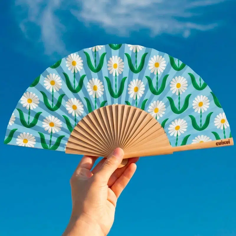daisypattern cuikui fan eventail fleurs flowers marguerites2