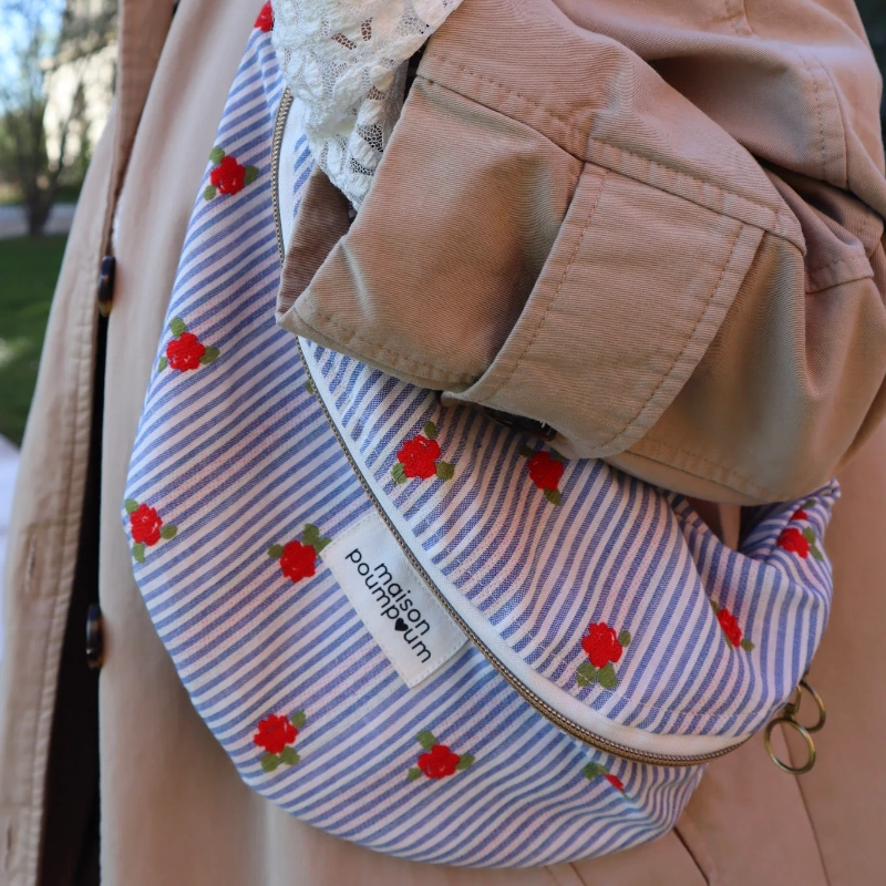 sac banane jacquard ray fleuri taille m 2