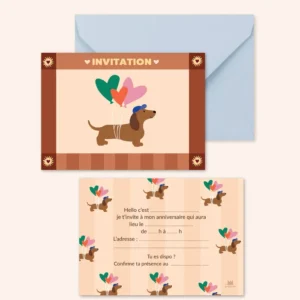 lot de 6 cartons dinvitations anniversaires chiens mapetitevie maison volumes lille